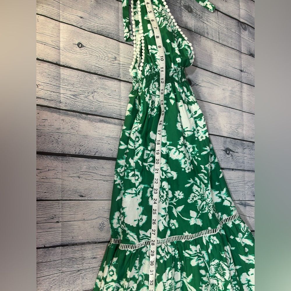 Lulus Sweet Spectacle Green Floral Tie-Strap Boho Wedding Party Maxi Dress S - Picture 13 of 13